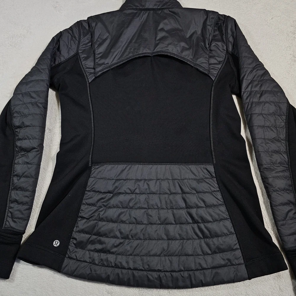 LULULEMON FIRST MILE QUILTED RUNNING Jacket Black Womens Size 10.